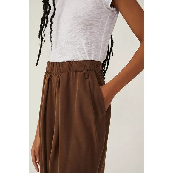MSRP $128 NWT Free People Nothin To Say SUPER SOFT Pleated Trouser Size L - Picture 3 of 11